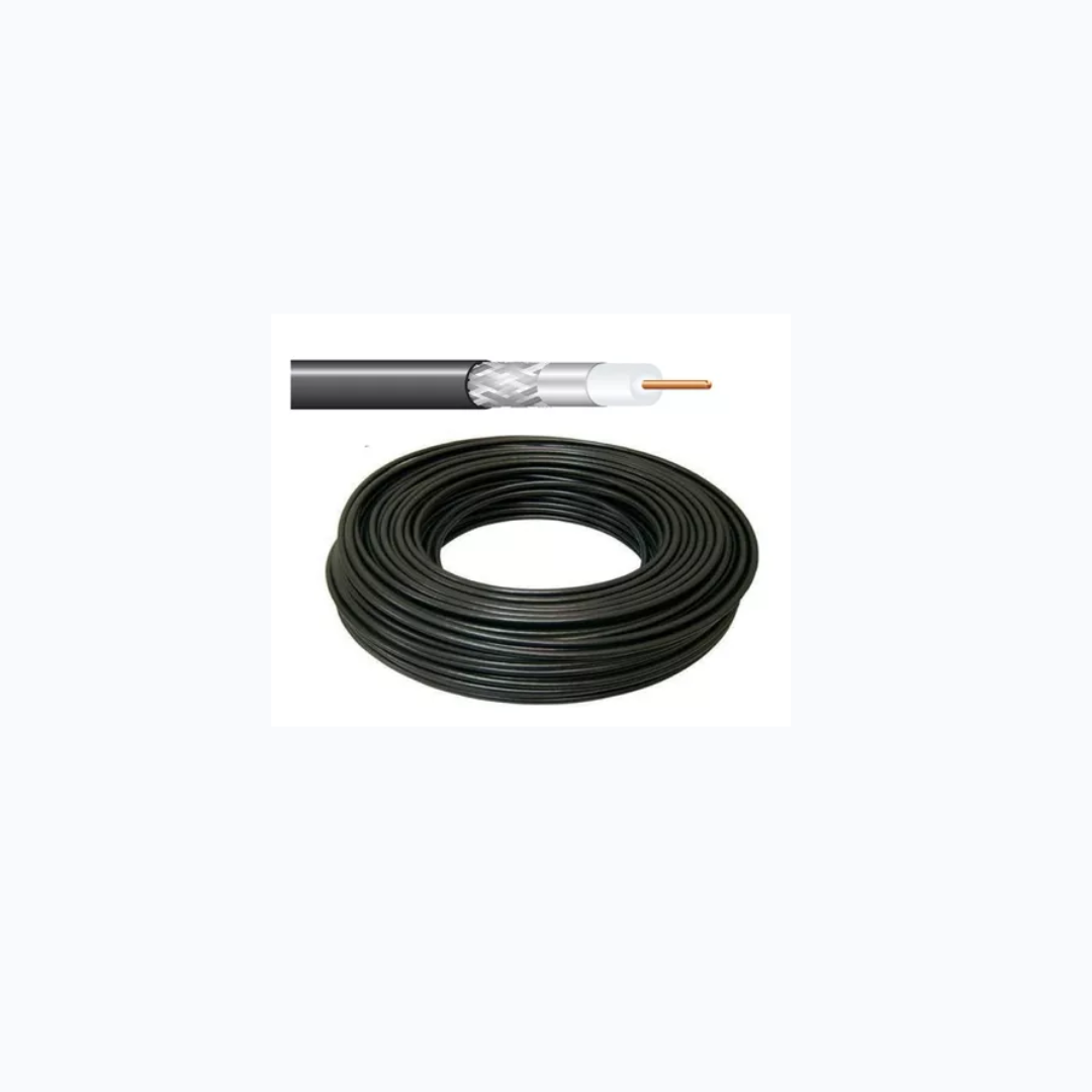 CABO COAXIAL RG06 95% ROLO 100 MTS PRETO