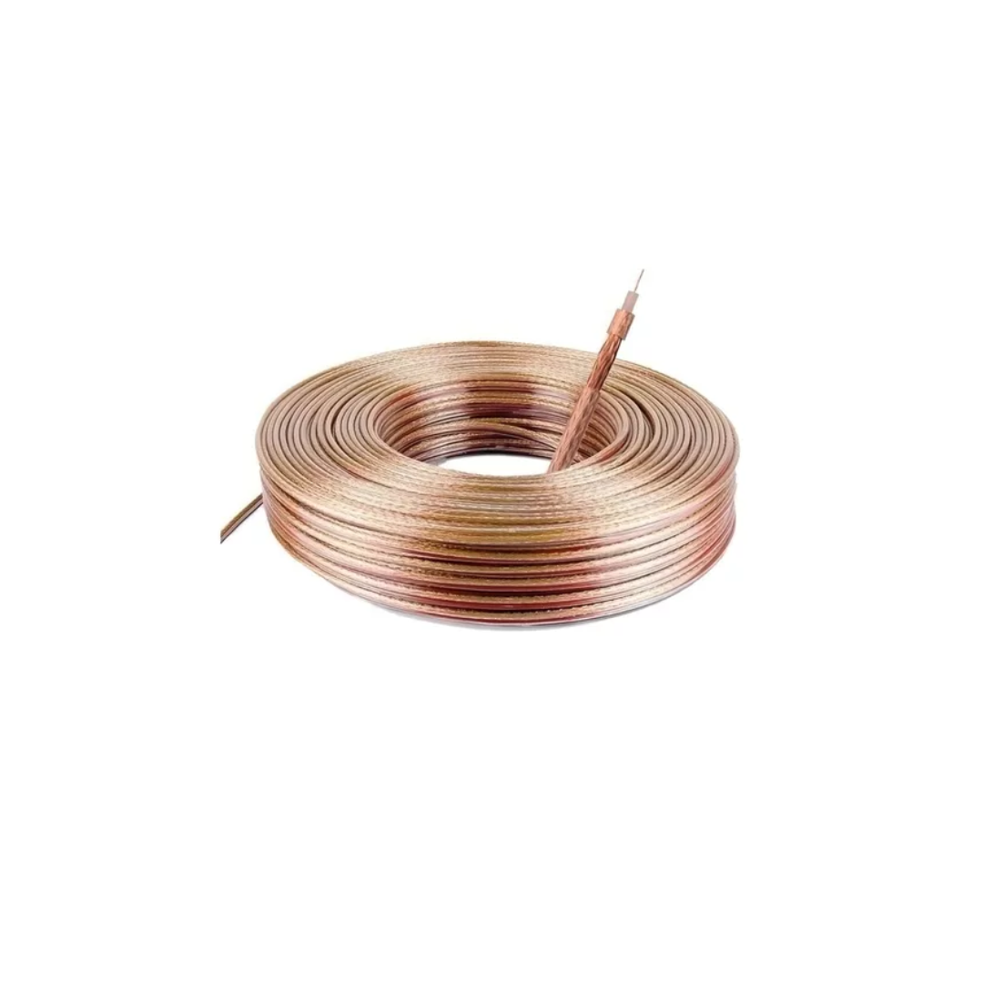 CABO COAXIAL RG59 96% CRISTAL ROLO 100MTS