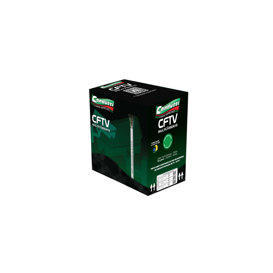 CABO MULTICAMERAS 4X24AWG 300MTS BRANCO CONDUTTI