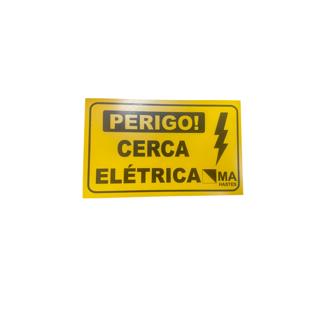 PLACA PLASTICA 12,5X20CM CUIDADO CERCA ELETRICA