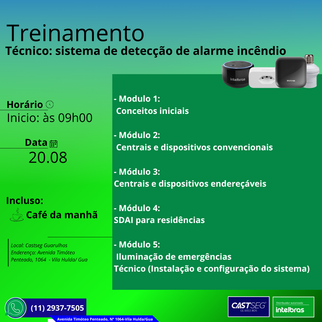 Técnico: sistema de detecção de alarme incêndio